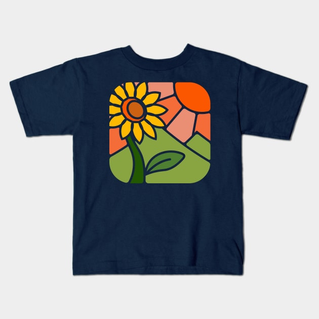 Sun flower Kids T-Shirt by chuseco3